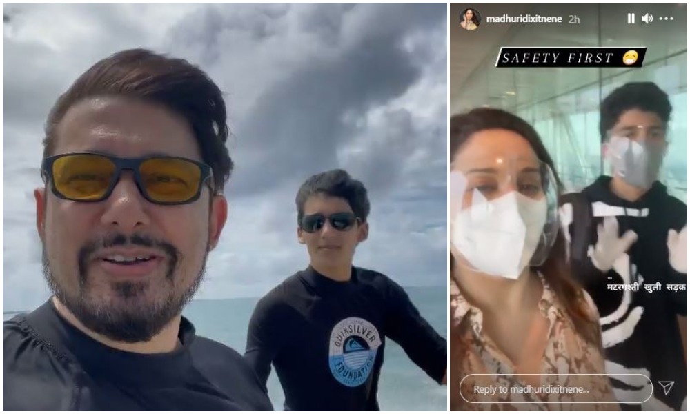 Their son Arin also featured in Madhuri Dixit and Dr Sriram Nene's son Arin. Their son Arin also featured in Madhuri Dixit and Dr Sriram Nene's son Arin.