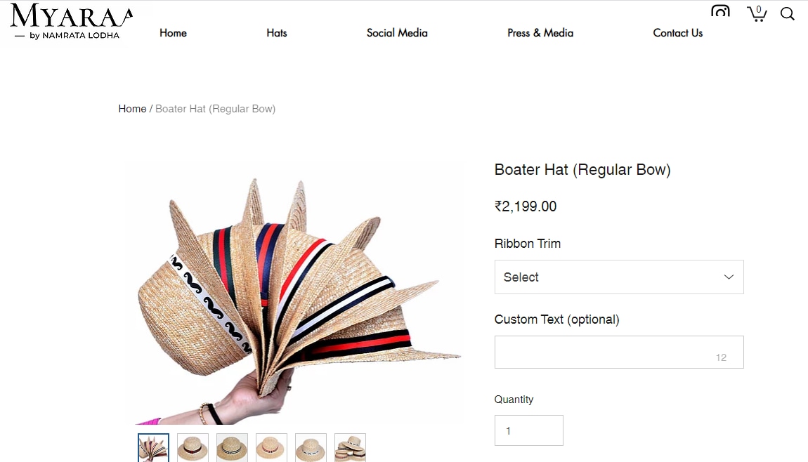 Madhuri Dixit's hat from Myaraa (myaraa.com)