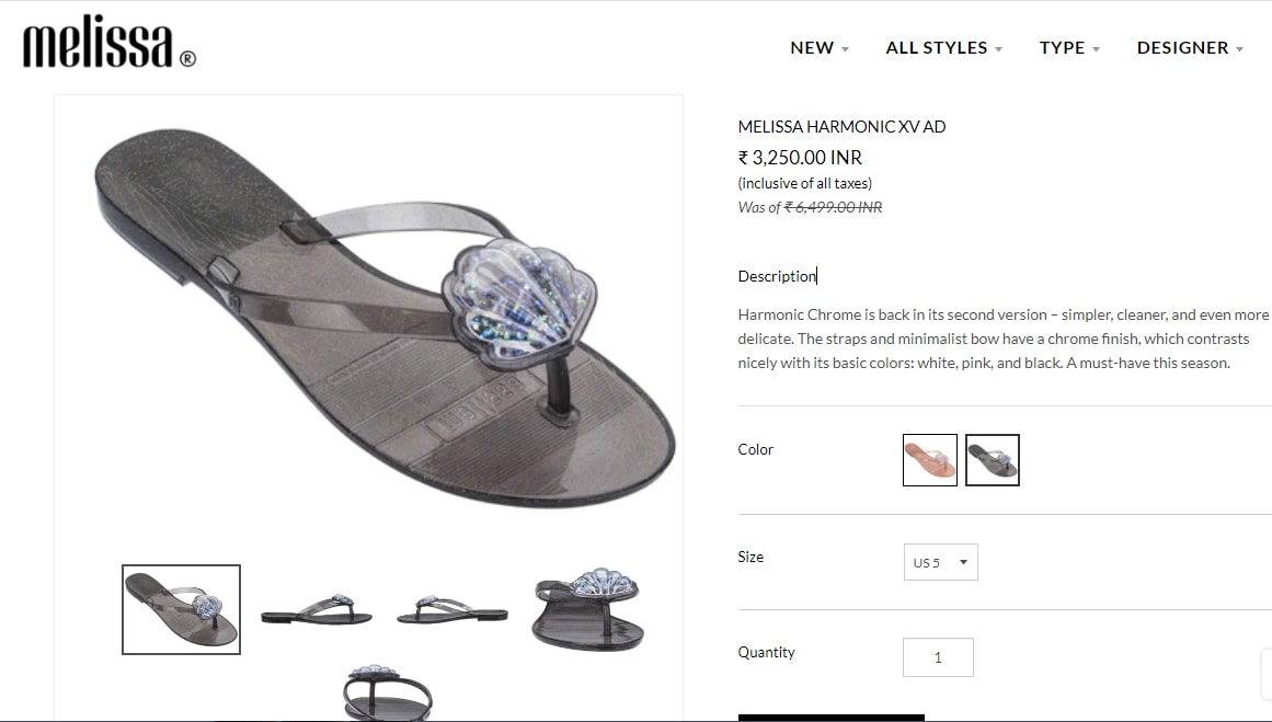 Madhuri Dixit's footwear from Melissa India (melissaindia.com)