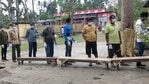 Voters queuing outside a polling station in Darrang district in Assam on Thursday. (Photo: CEO Assam)(HT_PRINT) Voters queuing outside a polling station in Darrang district in Assam on Thursday. (Photo: CEO Assam)(HT_PRINT)