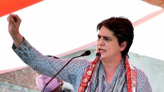 Priyanka Gandhi took a jibe at Union finance minister Nirmala Sitharaman's 'oversight in issuing order' comment(ANI) Priyanka Gandhi took a jibe at Union finance minister Nirmala Sitharaman's 'oversight in issuing order' comment(ANI)