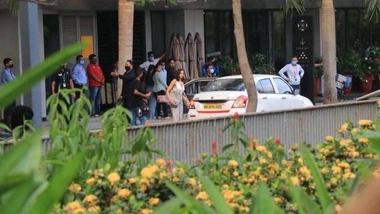 Deepika Padukone spotted shooting for her movie with Shakun Batra.