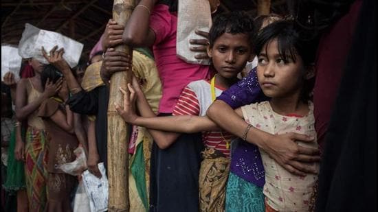 Several Myanmar nationals who illegally entered Indian territory were arrested in the last few years. During lockdown last year, a group of Rohingyas were arrested near the Assam-Manipur border in Cachar district. (Image used for representation). (AFP PHOTO.)