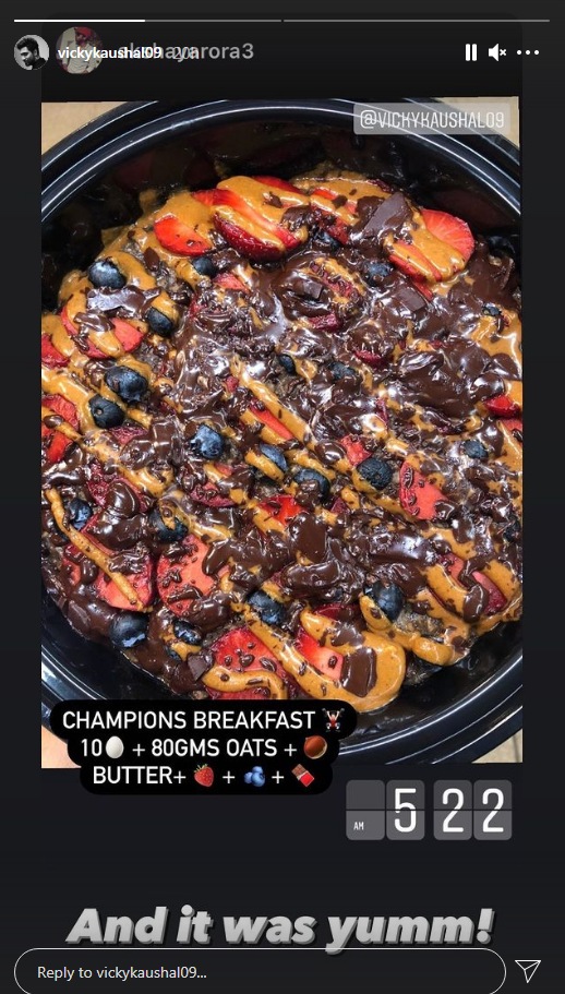 Vicky Kaushal's breakfast (Instagram/ vickykaushal09)