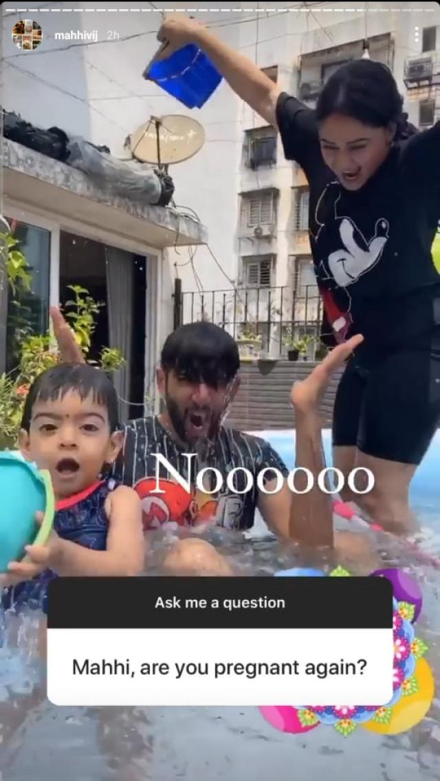 Mahhi Vij's Instagram story. Mahhi Vij's Instagram story.