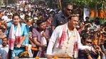 EC bars Himanta Biswa Sarma from holding rallies for next 48 hours over his statement on BPF chief (PTI Photo)(PTI) EC bars Himanta Biswa Sarma from holding rallies for next 48 hours over his statement on BPF chief (PTI Photo)(PTI)