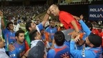 Gary Kirsten being lifted by the players of the Indian team. (Getty Images) Gary Kirsten being lifted by the players of the Indian team. (Getty Images)