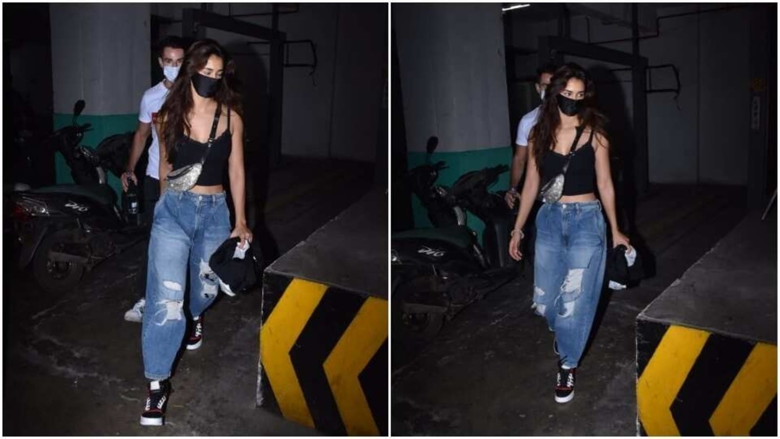 Disha Patani adds chic touch to street style in crop top and boyfriend  jeans on date night with Tiger Shroff