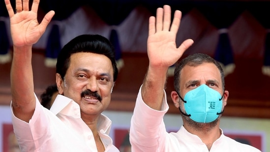 The Congress' ally DMK condemned the Central government for alleged searches by income tax officials in the residence of party chief M K Stalin's daughter (ANI Photo)
