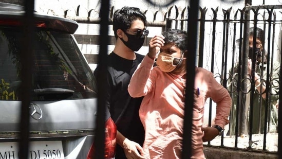 Aryan Khan seen outside a clinic in Juhu.