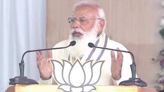 PM Modi addressed a rally in Tamil Nadu's Madurai. (Screengrab)