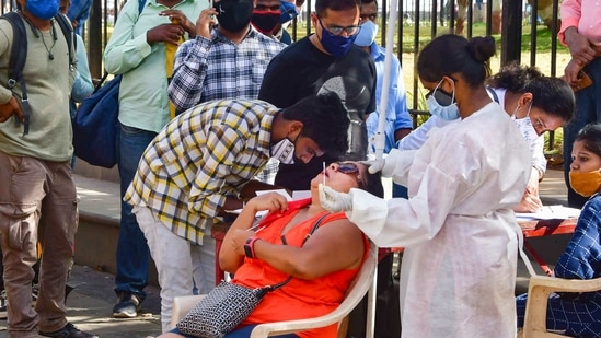 The positivity rate also had mounted to 3.57 per cent amid a massive surge in cases in the span of the last few weeks. (PTI) The positivity rate also had mounted to 3.57 per cent amid a massive surge in cases in the span of the last few weeks. (PTI)