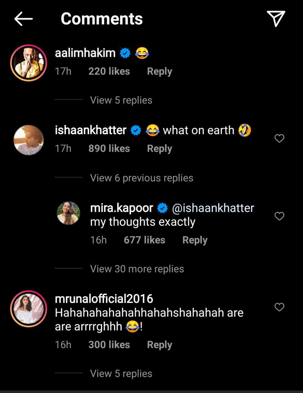 Mira replied to Ishaan saying, "My thoughts exactly". Mira replied to Ishaan saying, "My thoughts exactly".