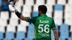 Pakistan's captain Babar Azam, raises his helmet to celebrate scoring a century during the One Day International cricket match between South Africa and Pakistan at Centurion Park in Pretoria, South Africa, Friday, April 2, 2021. (AP Photo/Themba Hadebe)(AP) Pakistan's captain Babar Azam, raises his helmet to celebrate scoring a century during the One Day International cricket match between South Africa and Pakistan at Centurion Park in Pretoria, South Africa, Friday, April 2, 2021. (AP Photo/Themba Hadebe)(AP)