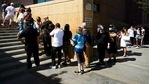 People wait in line for marriage licenses at the Marriage License Bureau.(AP) People wait in line for marriage licenses at the Marriage License Bureau.(AP)
