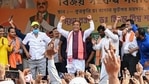 Senior BJP leader and Assam Finance Minister Himanta Biswa Sarma addresses a rally in Katigora in Assam’s Cachar district in this file picture from March 27. Senior BJP leader and Assam Finance Minister Himanta Biswa Sarma addresses a rally in Katigora in Assam’s Cachar district in this file picture from March 27.