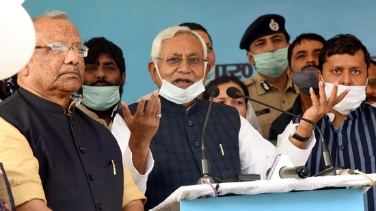 Bihar CM Nitish Kumar said that officials have been sent to Nawada to probe the exact cause of deaths of eight people after reports surfaced of them dying due to consumption of spurious alcohol during Holi. (Santosh Kumar /Hindustan Times) Bihar CM Nitish Kumar said that officials have been sent to Nawada to probe the exact cause of deaths of eight people after reports surfaced of them dying due to consumption of spurious alcohol during Holi. (Santosh Kumar /Hindustan Times)