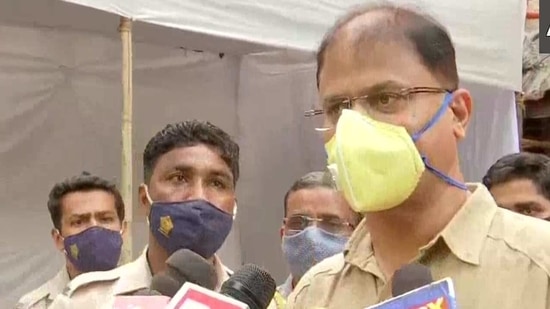 Sachin Vaze's brother speaking to the media on NIA's probe in the Ambani bomb scare case. (ANI Photo )