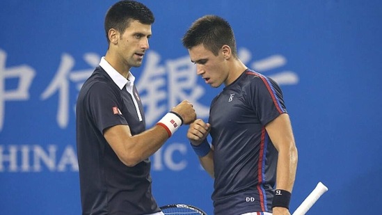 Novak Djokovic (L) and Djordje Djokovic of Serbia in action. (Getty Images) Novak Djokovic (L) and Djordje Djokovic of Serbia in action. (Getty Images)