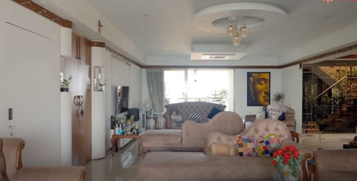 The living area in Shakti and Mukti Mohan's house.