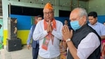 Rangja Khungur Basumatary (left) of the Bodoland People’s Front joining the BJP in the presence of Union minister Narendra Singh Tomar (right).((Twitter/nstomar)) Rangja Khungur Basumatary (left) of the Bodoland People’s Front joining the BJP in the presence of Union minister Narendra Singh Tomar (right).((Twitter/nstomar))