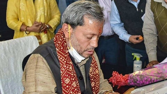 Uttarakhand chief minister Tirath Singh Rawat. (PTI)(HT_PRINT)