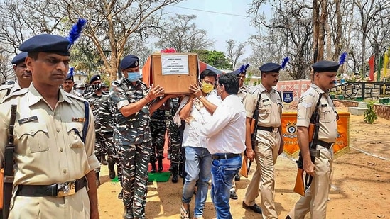 The gunfight also resulted in the death of a suspected Maoist, the police said, adding that about a dozen others were likely killed in the encounter.(PTI) The gunfight also resulted in the death of a suspected Maoist, the police said, adding that about a dozen others were likely killed in the encounter.(PTI)