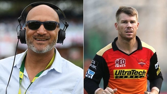 Mark Butcher (L) and David Warner. (Getty/IPL) Mark Butcher (L) and David Warner. (Getty/IPL)