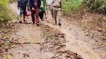 Polling officials taking EVMs, VVPATs and other polling material to the polling booths from tough terrain, for the second phase of assembly elections in Dima Hasao on Wednesday.(ANI Photo) Polling officials taking EVMs, VVPATs and other polling material to the polling booths from tough terrain, for the second phase of assembly elections in Dima Hasao on Wednesday.(ANI Photo)