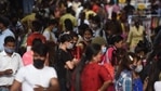 New Delhi, India - April 5, 2021: Heavy rush of shoppers at Sarojani Nagar Market amid rising coronavirus cases, in New Delhi, India, on Monday, April 5, 2021. (Photo by Raj K Raj/ Hindustan Times) **To go with Sadia's story**(Raj K Raj/HT PHOTO) New Delhi, India - April 5, 2021: Heavy rush of shoppers at Sarojani Nagar Market amid rising coronavirus cases, in New Delhi, India, on Monday, April 5, 2021. (Photo by Raj K Raj/ Hindustan Times) **To go with Sadia's story**(Raj K Raj/HT PHOTO)