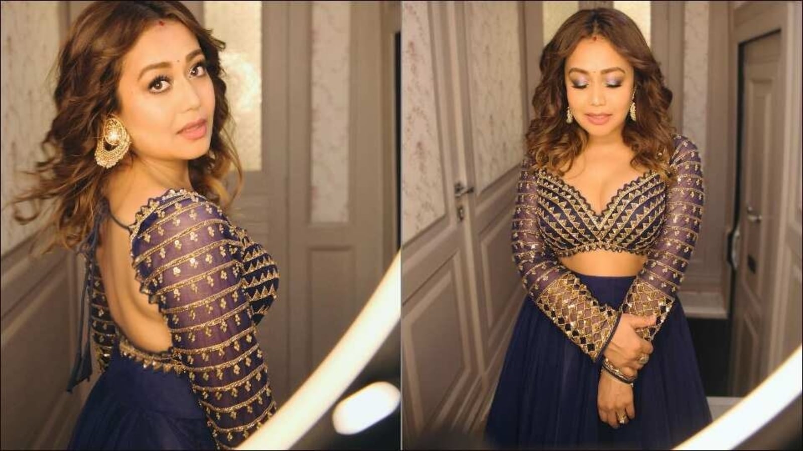 Neha Kakkars Stunning Lehenga Look Are The Only Blues Accepted This 