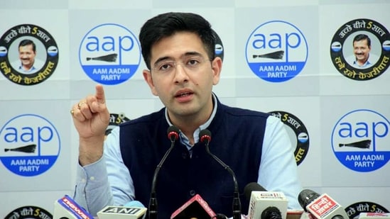 Raghav Chaddha's comments came days after Delhi chief minister and party president Arvind Kejriwal urged the centre to open up vaccination for everyone. (ANI Photo)