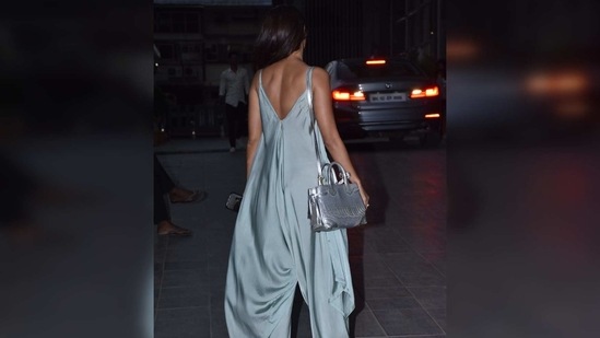 The spaghetti strap jumpsuit had a plunging neckline and a deep back.(Varinder Chawla)