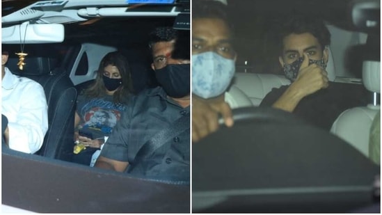 Shweta Bachchan Nanda and Ibrahim Ali Khan on their way to Karan Johar's home.(Varinder Chawla) Shweta Bachchan Nanda and Ibrahim Ali Khan on their way to Karan Johar's home.(Varinder Chawla)