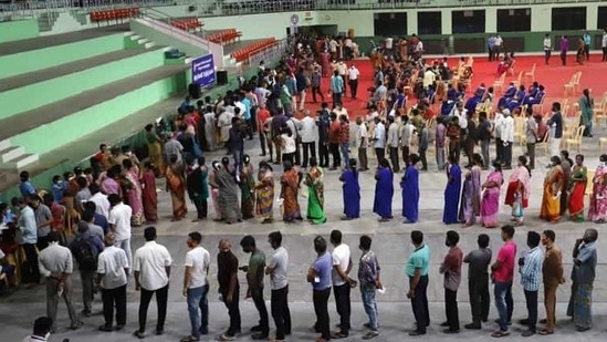 Queues outside a Covid-19 vaccination centre in Chennai. (PTI File) Queues outside a Covid-19 vaccination centre in Chennai. (PTI File)
