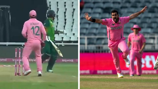 Tabraiz Shamsi defends Quinton de Kock.(Screengrab/AP)