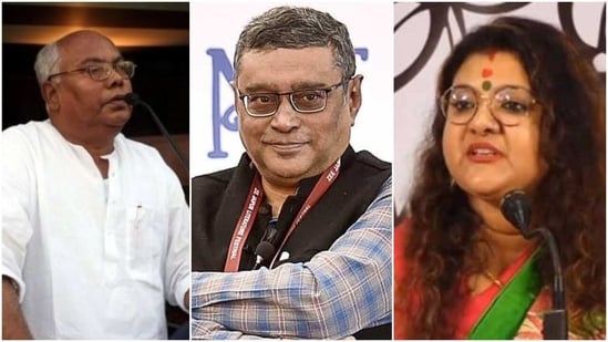 Phase 3 of West Bengal elections: Prominent candidates in this phase of polling include CPI-M leader Kanti Ganguly.(L), former Rajya Sabha MP and veteran BJP leader Swapan Dasgupta, and TMC's Sujata Mondal Khan. (File Photo)