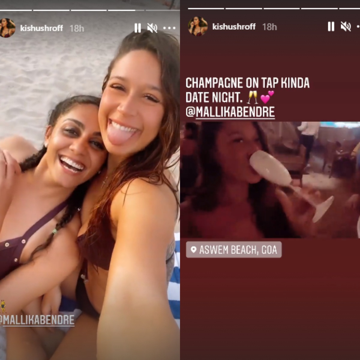 Krishna Shroff with her friend. Krishna Shroff with her friend.