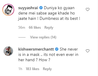 Suyyash Rai and Kishwer Merchant comment on a video featuring Kangana Ranaut.