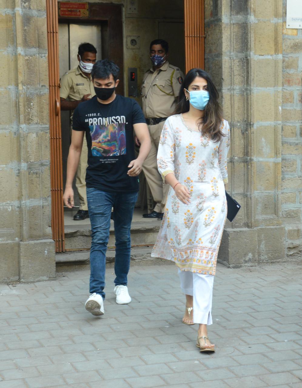 Rhea Chakraborty with brother Showik in Mumbai. (Varinder Chawla)