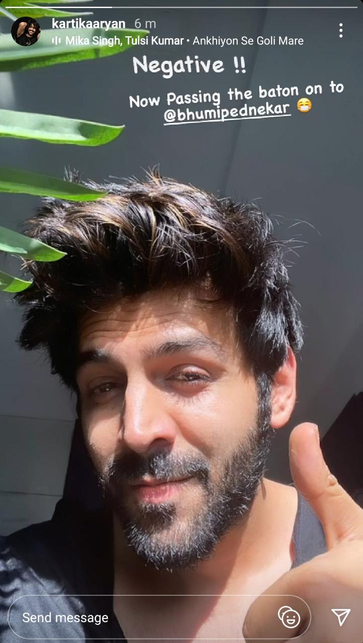 Kartik Aaryan's Instagram story.