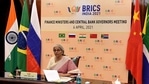 Finance Minister Nirmala Sitharaman during a virtual meeting of BRICS finance ministers and central bank governors meeting in New Delhi. (ANI Photo) Finance Minister Nirmala Sitharaman during a virtual meeting of BRICS finance ministers and central bank governors meeting in New Delhi. (ANI Photo)