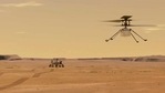 This NASA photo obtained on March 24, 2021 shows an illustration depicting Mars Helicopter Ingenuity during a test flight on Mars.(AFP) This NASA photo obtained on March 24, 2021 shows an illustration depicting Mars Helicopter Ingenuity during a test flight on Mars.(AFP)