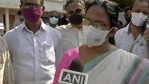 Kerala Health Minister KK Shailaja casts her vote in assembly elections.(ANI)