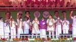 Prime Minister Narendra Modi campaigns for the BJP candidate Pon Radhakrishnan (immediate right to Modi) in Kanyakumari on April 2, 2021.(PTI) Prime Minister Narendra Modi campaigns for the BJP candidate Pon Radhakrishnan (immediate right to Modi) in Kanyakumari on April 2, 2021.(PTI)