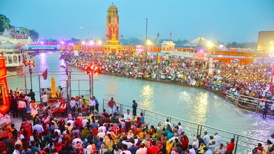 There will be three major bathing dates (shahi snan) on April 12, 14 and 27 during the Kumbh Mela this year. (ANI Photo) There will be three major bathing dates (shahi snan) on April 12, 14 and 27 during the Kumbh Mela this year. (ANI Photo)