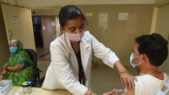 India has so far administered 84 million vaccine doses till Tuesday night, according to HT’s vaccine tracker.(Sunil Ghosh / HT Photo) India has so far administered 84 million vaccine doses till Tuesday night, according to HT’s vaccine tracker.(Sunil Ghosh / HT Photo)