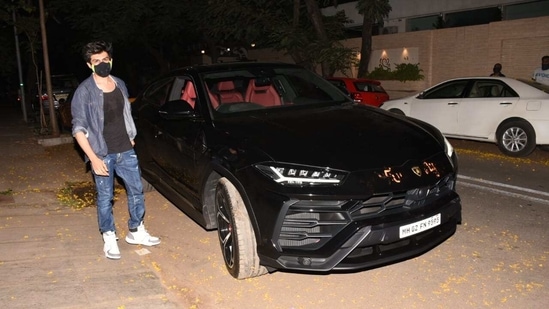 Kartik Aaryan with his Lamborghini.