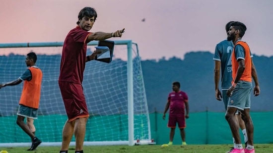 Juan Ferrando during training session at FC Goa. Juan Ferrando during training session at FC Goa.
