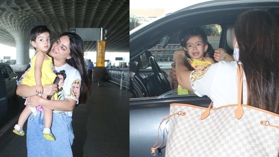 Mahhi Vij couldn't stop herself from tearing up when her daughter Tara called out to her at the airport.(Varinder Chawla)